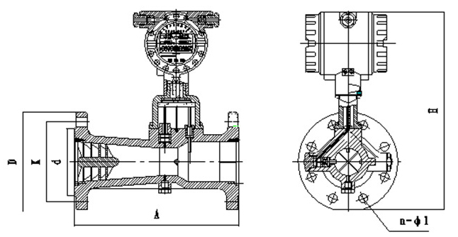 旋渦流量計(jì)外形圖